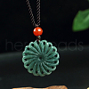 Hollow Flower Natural Jade Pendant Necklaces FS-WG657F8-02-2