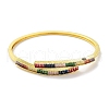 Brass Pave Colorful Glass Hinged Bangles for Women BJEW-Z061-07A-2