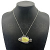 Fashionable Alloy Pave Natural Paua Shell Pendant Necklaces DT8529-3-1