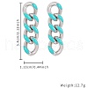 304 Stainless Steel Enamel Curb Chains Dangle Stud Earrings SI8775-1-2