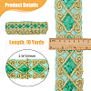10 Yards Polyester Flower Lace Ribbon with Paillettes SRIB-WH0026-17B-2