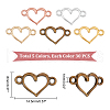 AHADERMAKER 150Pcs 5 Colors Alloy Hollow Connector Charms HEAR-GA0001-01-2
