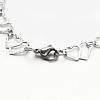 304 Stailess Steel Heart to Heart Link Chain Bracelets BJEW-N280-12P-2