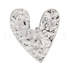 Non-Tarnish Textured Heart 304 Stainless Steel Adjustable Rings for Women RJEW-H231-02P-2