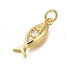 Brass Micro Pave Clear Cubic Zirconia Pendants ZIRC-I070-057G-2
