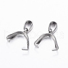 Tarnish Resistant 304 Stainless Steel Pendant Pinch Bails STAS-G179-09P-1