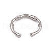 Non-Tarnish 304 Stainless Steel Bamboo Joint Open Cuff Rings for Women RJEW-G285-09P-3