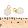 Natural White Chalcedony Round Charms G-P577-04G-3