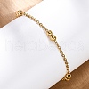 304 Stainless Steel Rolo Chain Bracelets for Women BJEW-C094-08G-2