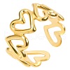 Stainless Steel Hollow Heart Open Cuff Rings for Women OK1306-2-1