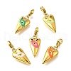 304 Stainless Steel Enamel Pendant Decorations STAS-K263-77G-1