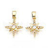 Brass Micro Pave Cubic Zirconia Pendants KK-T070-57G-1
