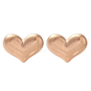 Ion Plating(IP) 304 Stainless Steel Heart Stud Earrings EJEW-C099-12RG-2