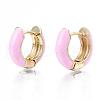 Brass Huggie Hoop Earrings EJEW-S209-01E-1