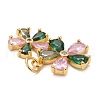 Rack Plating Brass Colorful Cubic Zirconia Pendants KK-M229-33G-3