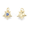 Brass Micro Pave Clear Cubic Zirconia Charms KK-N227-107-2