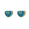 Heart Shape Golden 304 Stainless Steel Hoop Earrings TZ8486-4-1