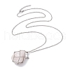 201 Stainless Steel Crystal Stone Cage Pendant Necklaces NJEW-JN04753-2