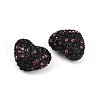 Heart Shaped Polymer Clay Rhinestone Beads CLAY-NH0002-01C-2