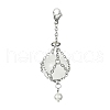 304 Stainless Steel Cable Chains Macrame Pouch Empty Stone Holder Pendant Decoration HJEW-TA00069-02-2