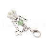Angel Glass Beaded & Alloy Pendant Decorations HJEW-MZ00192-03-4