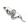 Snake Alloy Rhinestone Brooches for Backpack Clothes JEWB-Z040-01B-AS-2