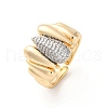 Brass Micro Pave Clear Cubic Zirconia Cuff Finger Rings for Women RJEW-C116-16G-4