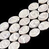 Plating Natural Freshwater Shell Beads Strands SHEL-N026-227-1
