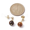 5 Pairs 5 Styles Natural & Synthetic Mixed Gemstone Round Ball Dangle Stud Earrings EJEW-JE05537-S-3