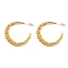Textured C-Shaped Brass Hoop Earrings for Women EJEW-U055-19G-2