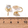 Brass Micro Pave Cubic Zirconia Ear Cuff Findings KK-F898-15C-G-3