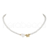 Brass with Glass Beads Necklaces NJEW-JN04705-2