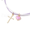 5Pcs Adjustable Waxed Polyester Cord Bracelets BJEW-JB11789-4