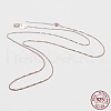 925 Sterling Silver Box Chain Necklaces STER-F039-40cm-13RG-1