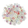 70Pcs 7 Colors Baking Painted Transparent Glass Pendants PALLOY-TA0002-48-1