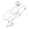 304 Stainless Steel Crystal Rhinestone Butterfly Lariat Necklaces NJEW-R026-12P-4