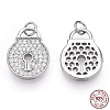 Rhodium Plated 925 Sterling Silver Micro Pave Cubic Zirconia Charms STER-T004-16P-4