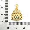 Brass Micro Pave Clear Cubic Zirconia Pendants KK-R227-06G-3
