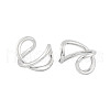 Rack Plating Brass Cuff Earrings for Women EJEW-P278-01P-2