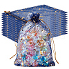 Beebeecraft 50Pcs Gold Stamping Moon & Star Organza Drawstring Gift Storage Bags OP-BBC0001-03C-03-1
