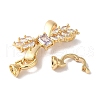 Brass Micro Pave Cubic Zirconia Fold Over Clasps KK-B098-09G-03-2