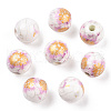 Handmade Printed Porcelain Beads X-PORC-Q199-8mm-02-1