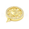 Rack Plating Brass Micro Pave Cubic Zirconia Pendants KK-D359-18G-2