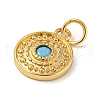 Rack Plating Brass Deep Sky Blue Micro Pave Deep Sky Blue Cubic Zirconia Pendants KK-A200-15G-2