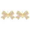 Brass Clear Cubic Zirconia Stud Earring Findings KK-A238-02A-G-1