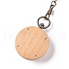 Bamboo Pocket Watch with Brass Curb Chain and Clips WACH-D017-B06-AB-3