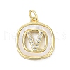 Rack Plating Brass Micro Pave Clear Cubic Zirconia Pendants KK-E102-33G-V-1