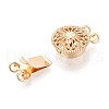 Rack Plating Flower Brass Box Clasps KK-QA183-99G-2