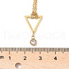 304 Stainless Steel Crystal Rhinestone Geometric Pendant Cable Chain Necklaces NJEW-Z073-01G-02-5