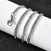 3MM 304 Stainless Steel Wheat Chain Necklaces for Men STAS-V011-03D-P-3